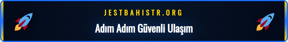 Jestbet Yeni güncel adresine güvenli ulaşım adımlarını gösteren bir infografik, sosyal medya ve e-posta ikonları ile.
